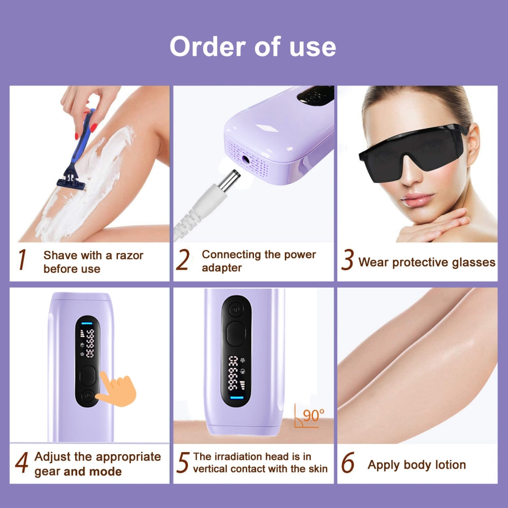 Laser Hair Removal for Women and Men, Ice-Cooling ipl hair removal device for Nearly Painless & Long-Lasting Results, Manual & Auto Flashing for Fast Full Body Hair Removal at Home