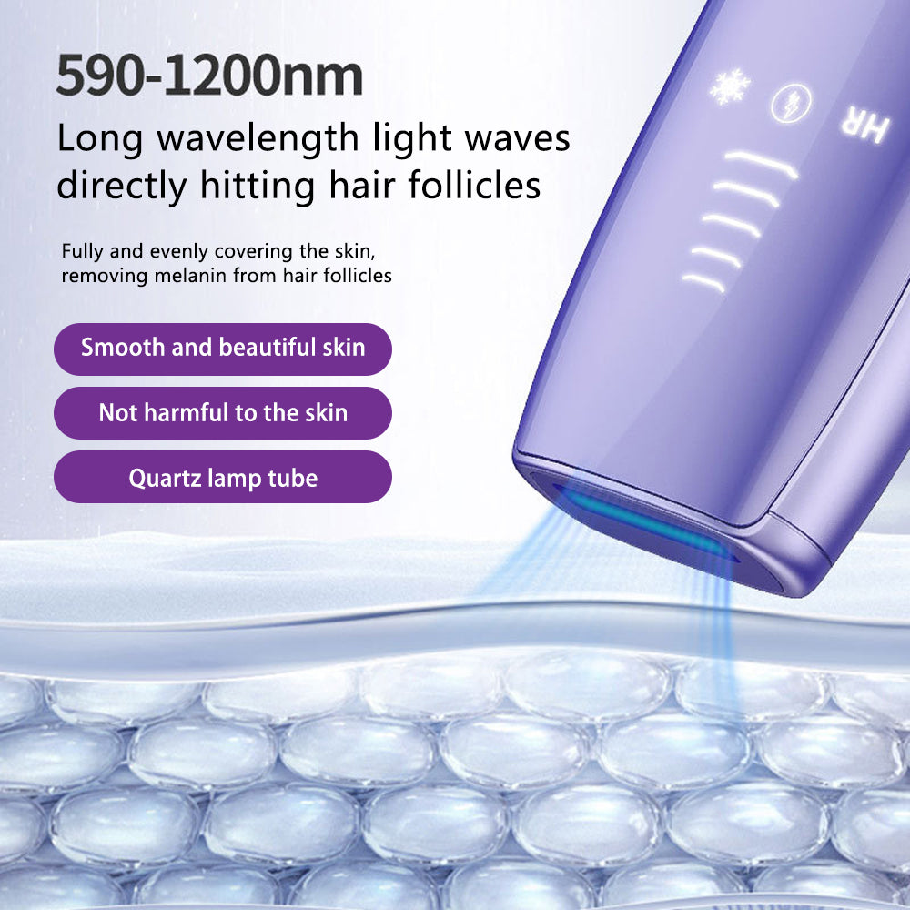 Laser Hair Removal for Women and Men Permanent, Ice-Cooling IPL Hair Removal Device for Nearly Painless & Long-Lasting Results, Auto/Manual Flashing for Fast Full Body Hair Removal from Home,Purple