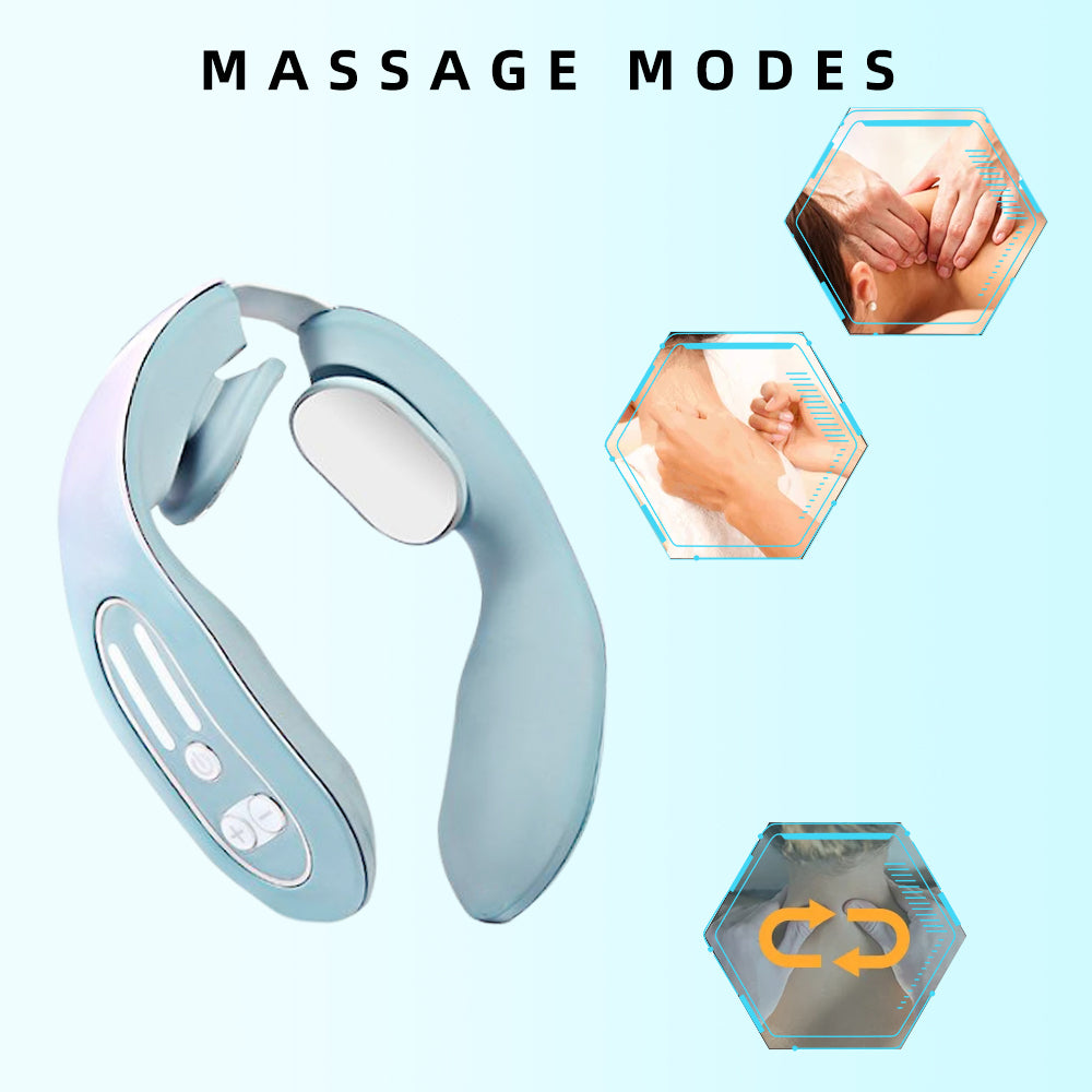 Neck Massager with Heat, Intelligent Portable Neck Massager for Pain Relief, 12 Levels Deep Tissue Electric Massager Use at Office Home Outdoor,Gifts for Men Women Dad Mom