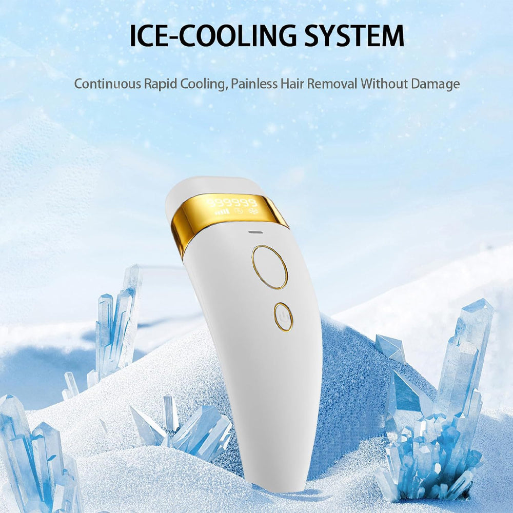 Laser Hair Removal Device for Women Permanent,Ice-Cooling IPL Device Hair Removal for Nearly Painless & Long-Lasting Results,999,999 Flashes Hair Remover with razor and Safety Glasses,Perfect for Armpits Legs Arms Bikini Line