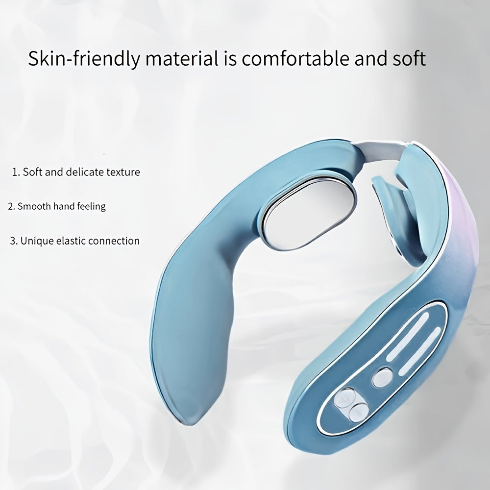 Neck Massager with Heat, Intelligent Portable Neck Massager for Pain Relief, 12 Levels Deep Tissue Electric Massager Use at Office Home Outdoor,Gifts for Men Women Dad Mom