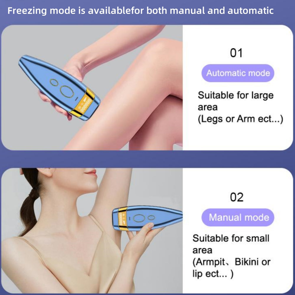 Laser Hair Removal Device for Women Permanent,Ice-Cooling IPL Device Hair Removal for Nearly Painless & Long-Lasting Results,999,999 Flashes Hair Remover with razor and Safety Glasses,Perfect for Armpits Legs Arms Bikini Line